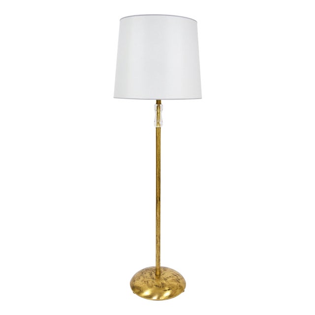 Vintage Brass Floor Lamp with Glass Handle from Bakalowits & Söhne, 1950s For Sale