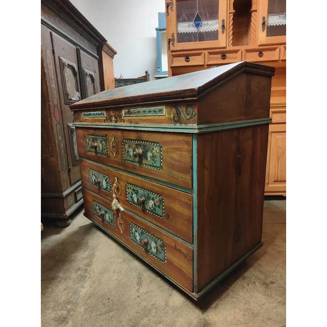 Antique Secretaire in Pine, 1850 For Sale - Image 3 of 6