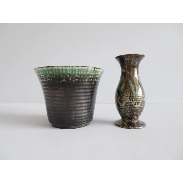 Mid-Century German Ceramic Vase and Planter, 1940s, Set of 2 For Sale - Image 11 of 11
