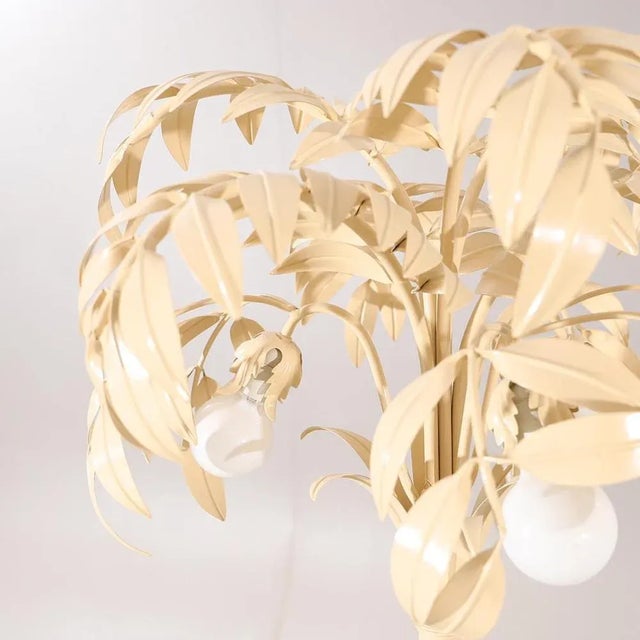 Hollywood Regency Hollywood Regency Cream White Palm Tree Floor Lamp, 1970s For Sale - Image 3 of 7