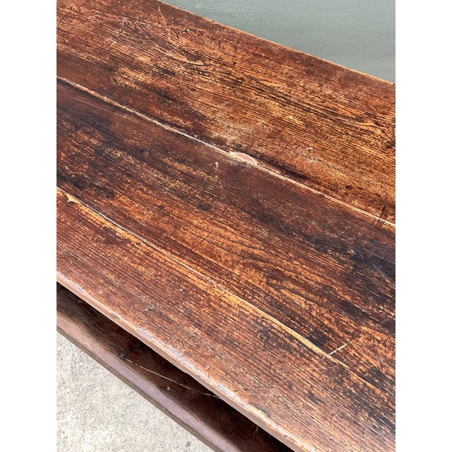 Vintage Monumental Belgian Wood Farmhouse Table For Sale - Image 9 of 18