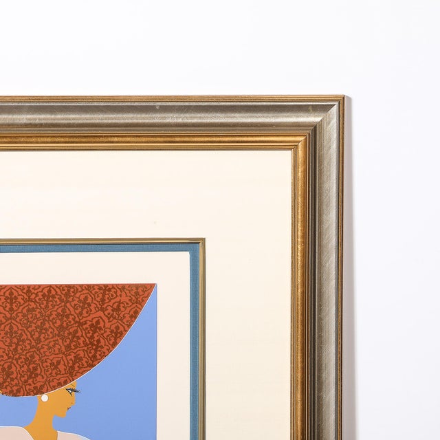 Red Art Deco Serigraph Entitled "Curtain" Signed Erté For Sale - Image 8 of 11