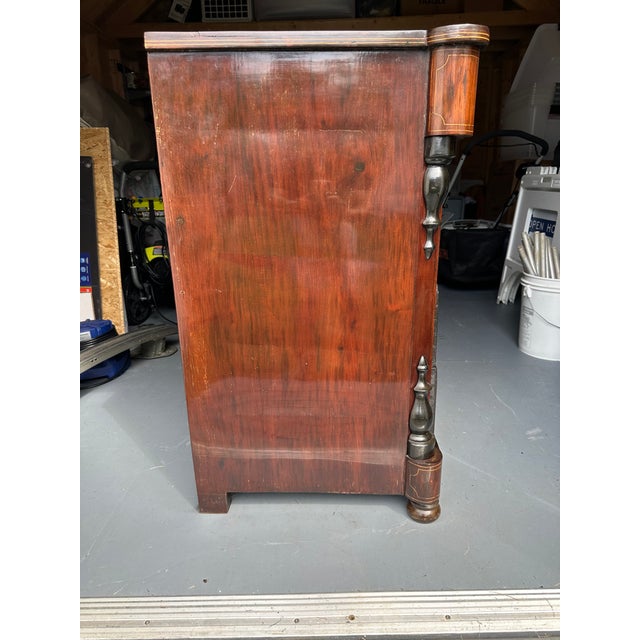 English Vintage Spanish Isabelino-Style Secretary Chest With Drop-Front Desk For Sale - Image 3 of 4