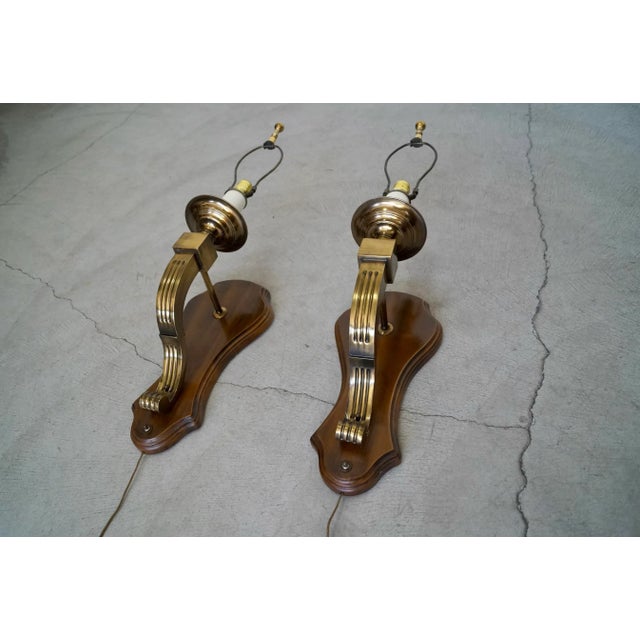 1970s 1970's Hollywood Regency Wall Lamps Sconces - a Pair For Sale - Image 5 of 13