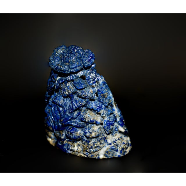 Lapis Lazuli Buddha in Alcove Finely Carved For Sale - Image 9 of 14