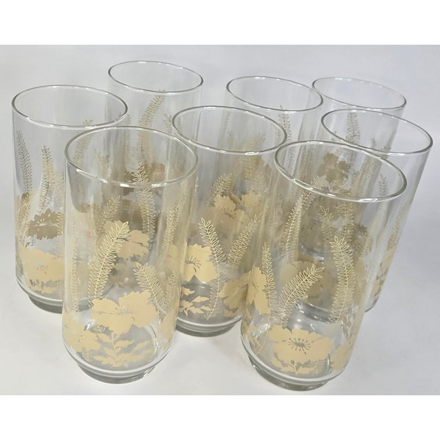 1970s Boho Floral Tumblers - Set of Eight For Sale - Image 11 of 12