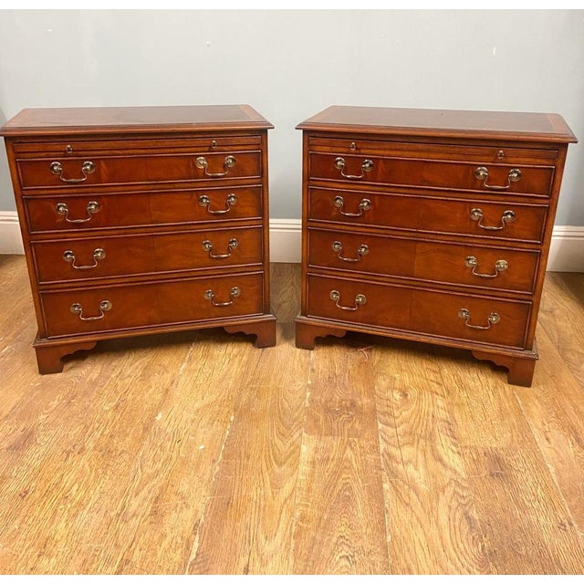 Georgian Revival Mahogany Bachelor Bedside Cabinets, Set of 2 For Sale - Image 11 of 11