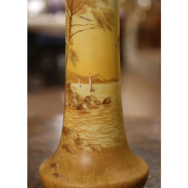 Pair of 19th Century French Painted Enameled Vases Signed Delphin Massier For Sale - Image 9 of 13