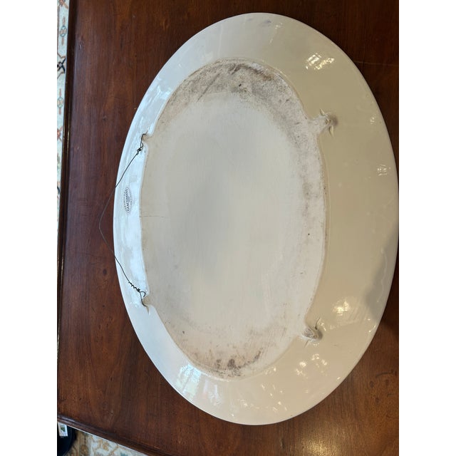 1950s 1950s Large Oval Italian Giacomini Ceramic Platter Wall Art For Sale - Image 5 of 8