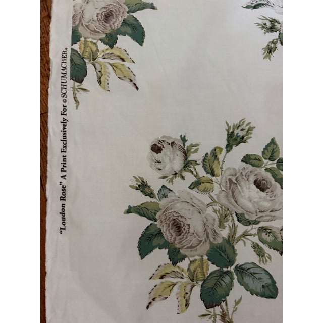 Textile Schumacher 179630 Loudon Rose Ivory Cotton Chintz Fabric 4 Yards For Sale - Image 7 of 7