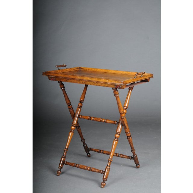 Antique German Tray Table in Oak For Sale - Image 10 of 18