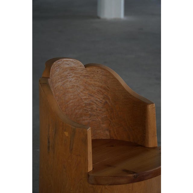 Swedish Modern Wabi-Sabi Style Stump Chair in Pine, 1960s For Sale - Image 11 of 17