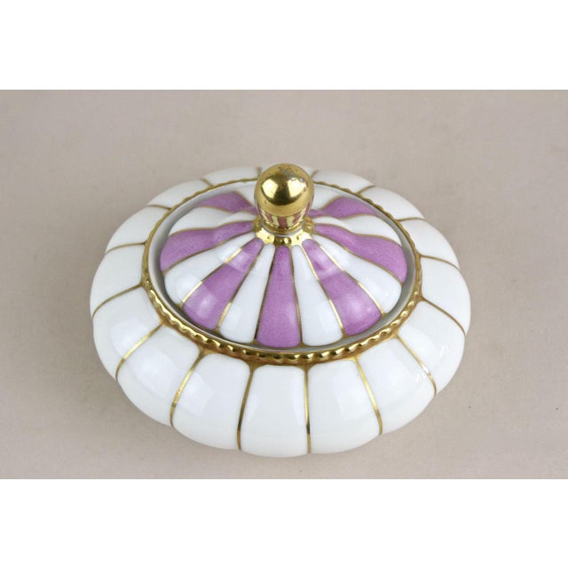Art Nouveau Porcelain Box with Lid, Bohemia, 1920s For Sale - Image 4 of 14