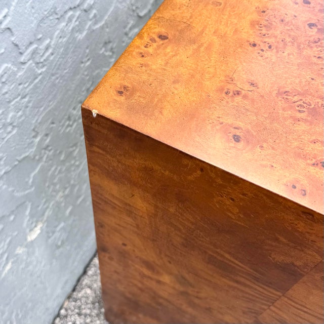 Mid Century Modern Burlwood Consol Table For Sale - Image 11 of 12