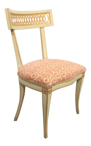 Italian Style Cream Paint Decorated Side Chair