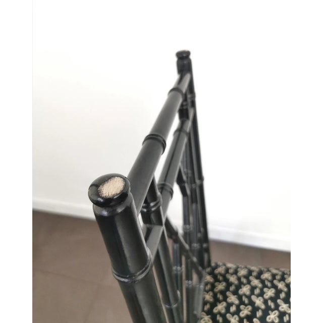 Dining Chairs in Black Enameled Wood and Smooth Velvet, Italy, 1980s, Set of 4 For Sale - Image 12 of 13