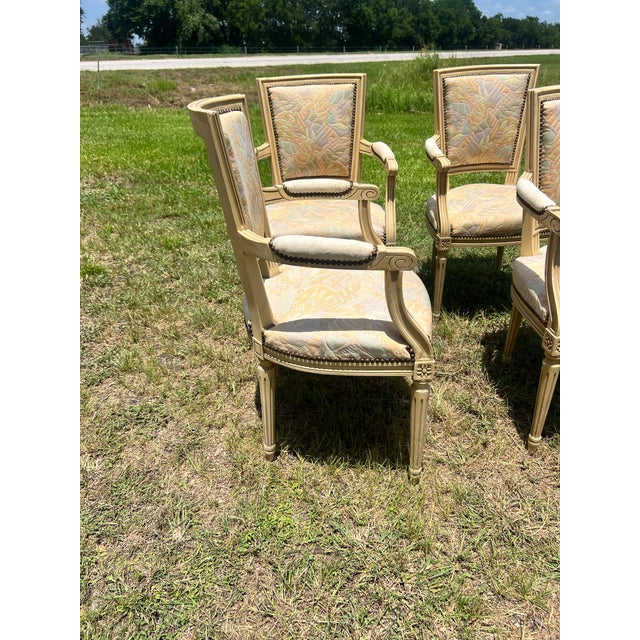 Ivory French 19th Century Louis XVI Arm Chairs - Set of 4 For Sale - Image 8 of 9