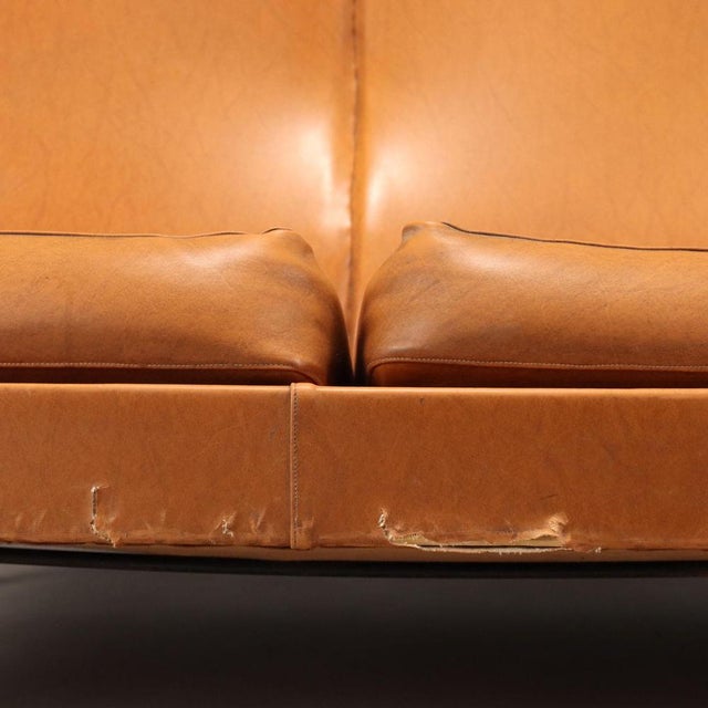 Tan Vintage Leatherette 3-Seater Sofa, Italy, 1960s For Sale - Image 8 of 15