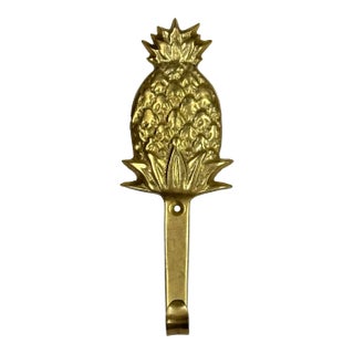 Vintage Brass Pineapple Wall Hook For Sale