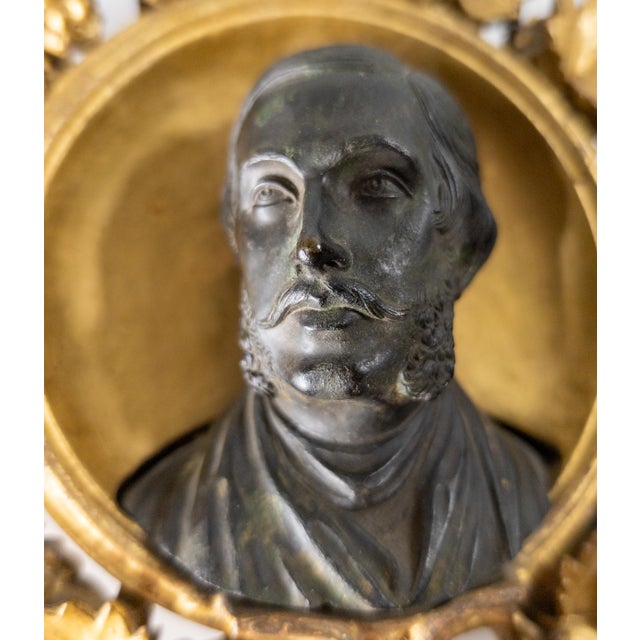 19th Century English Portrait Bronze Bust of Albert Prince Consort in Giltwood Frame For Sale - Image 4 of 18