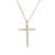 Modern 0.10ctw Diamond Cross Necklace, 18k White & Yellow Gold, Length 16 In For Sale - Image 3 of 6