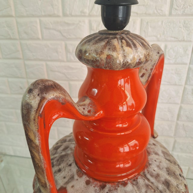 Vintage Fat Lava Ceramic Lamp, West Germany, 1960s For Sale - Image 12 of 17