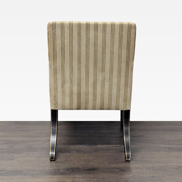 2010s Dessin Fournir Striped Upholstered High-Back Armchair For Sale - Image 5 of 8