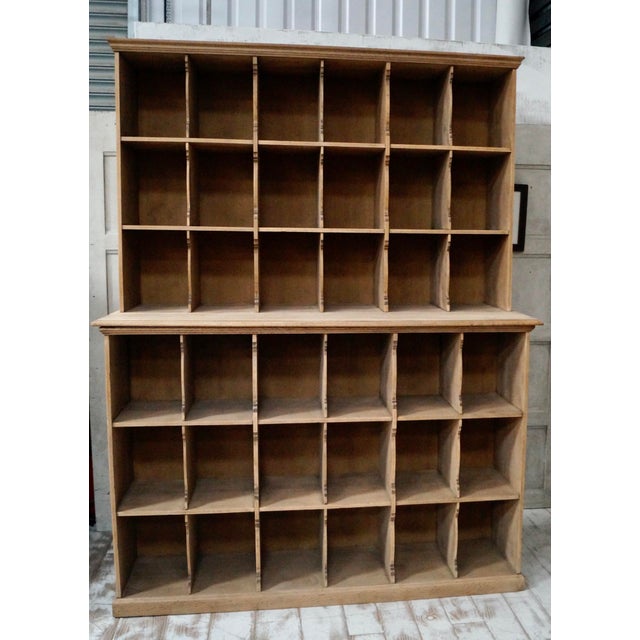 Victorain Country Kitchen Washed Oak Pigeon Hole Cabinet, 1880s For Sale - Image 13 of 13