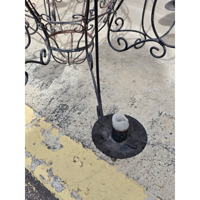 Iron and Glass Garden Chandelier For Sale In San Antonio - Image 6 of 13