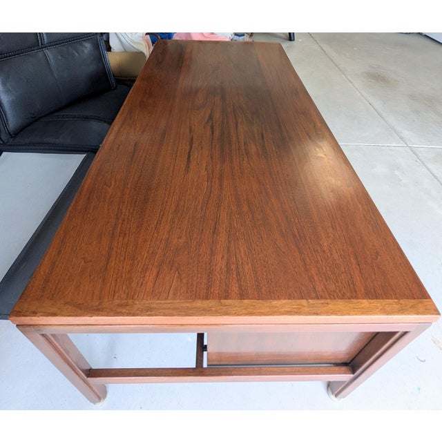 Mid 20th Century Jens Risom Walnut Executive Desk For Sale In Raleigh - Image 6 of 18