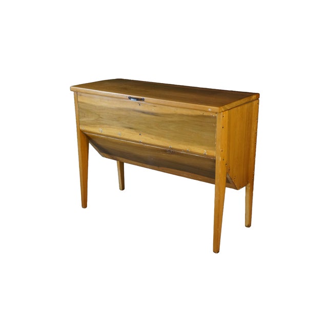 Farmhouse Antique Country French Rustic Walnut Dough Bin Box Petrin Cabinet Table 38" For Sale - Image 3 of 18