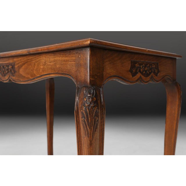 Side Table with Sculpted Elements and Rattan Top For Sale - Image 11 of 15