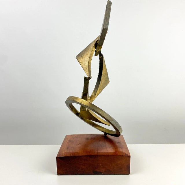 1970s 1977 Segal Abstract Bronze Brutalist Sculpture For Sale - Image 5 of 13