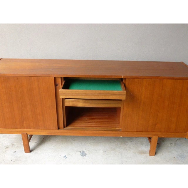 Mid-century modern ib koford larsen teak & rosewood credenza by Faarup Mobelfabnk Denmark sold as found unrestored but in...