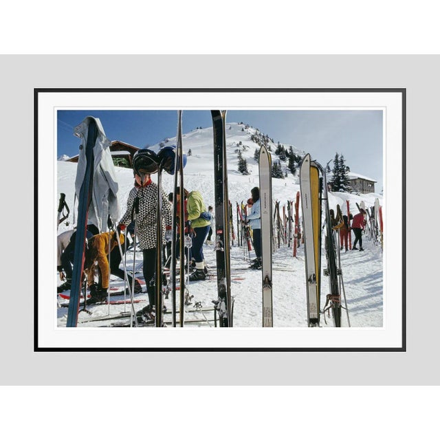 Modern Skiers at Gstaad 1969 by Slim Aarons Framed C-Print For Sale - Image 3 of 3