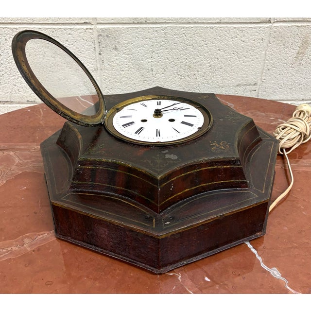 Late 20th Century Vintage General Electric Decorative Tole Wall Clock For Sale - Image 5 of 12