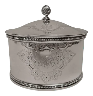 19th Century American Sterling Silver Tea Caddy by Shreve Stanwood & Co Boston