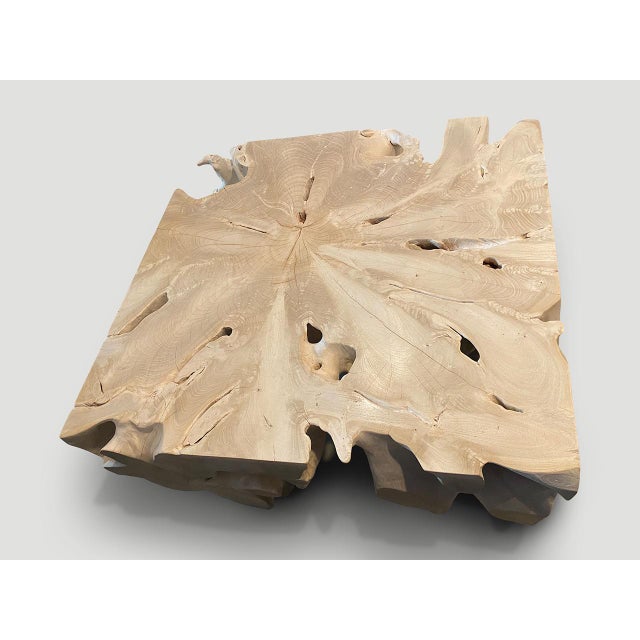 Andrianna Shamaris Bleached Teak Wood Coffee Table or Console For Sale - Image 12 of 18
