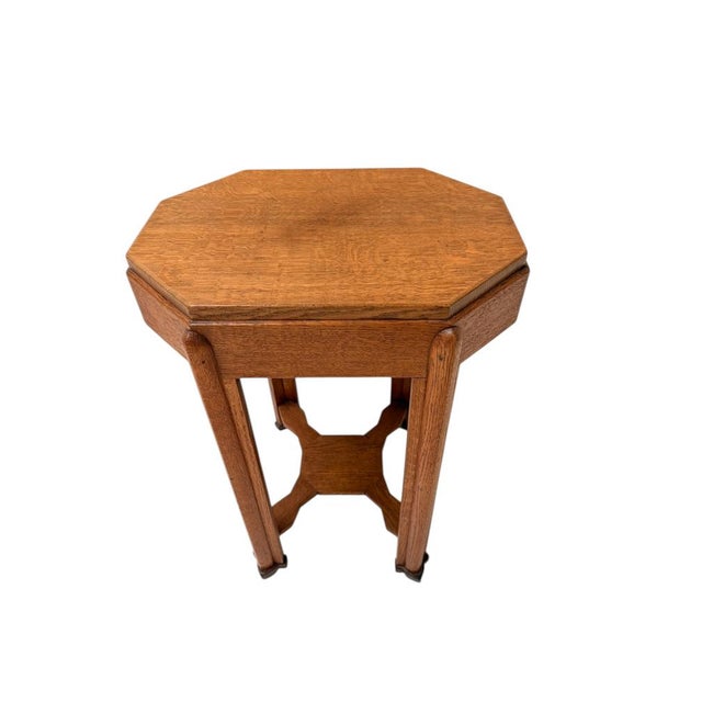 Art Deco Amsterdamse School Octagonal Side Table, 1920s For Sale - Image 4 of 10