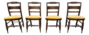 Mid 20th Century Set of Four Hitchcock Federal Style Dining Chairs