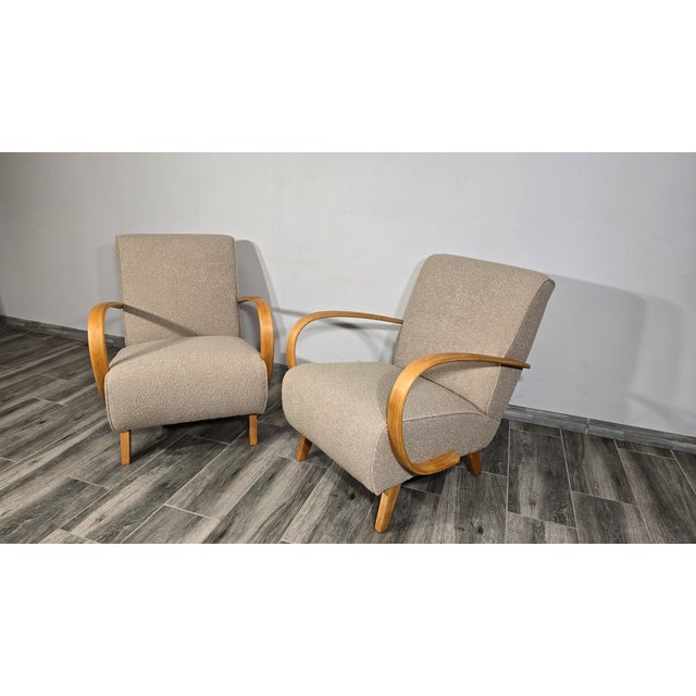 Tan Lounge Chairs from Jindrich Halabala, 1940s, Set of 2 For Sale - Image 8 of 11