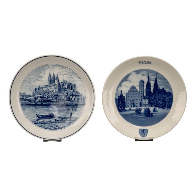 Hand-Painted Porcelain Plates with City Motifs from Meissen, 2010s, Set of 2 For Sale - Image 10 of 10