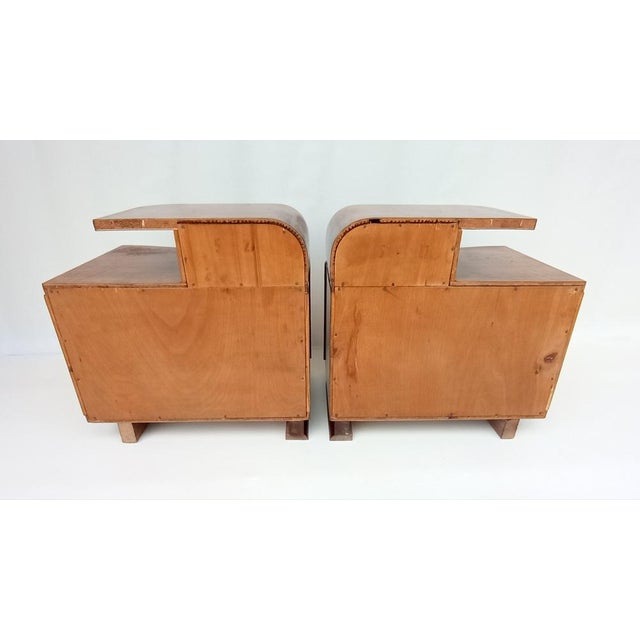 Art Deco Bedside Tables by Jindřich Halabala for Up Závody, 1940s, Set of 2 For Sale - Image 9 of 14