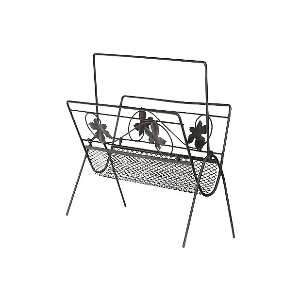 1960s Mesh & Leaf Magazine Rack For Sale