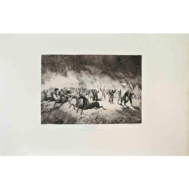 Charles Amédée De Boret, Camp de Chalons, Etching, 1870s For Sale