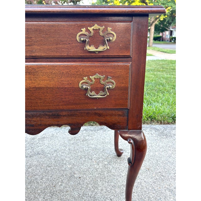 Mid 20th Century Solid Mahogany Queen Anne Lowboy Chest For Sale - Image 9 of 12