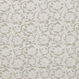 Sample - Schumacher Floral Cutwork Casement Fabric in Natural For Sale