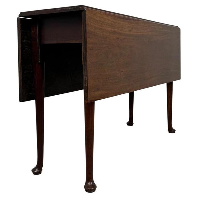 18th Century Antique English Walnut Drop-Leaf Gateleg Table For Sale - Image 12 of 13