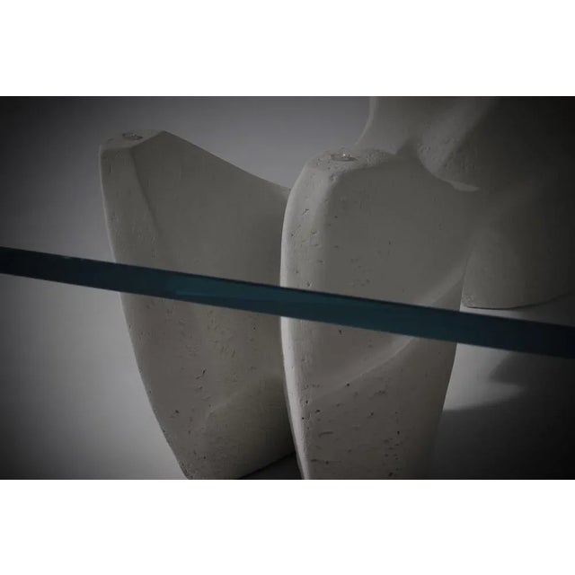 White Italian Sculptural Concrete Coffee Table, 1970s For Sale - Image 8 of 11