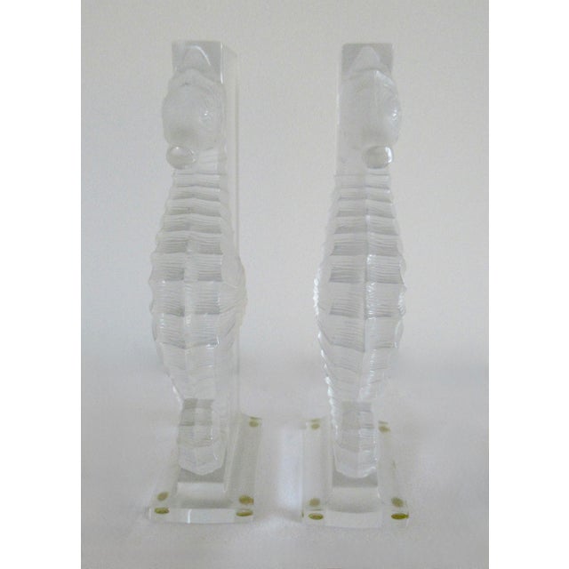 2000 - 2009 C. 1999-2003 Rene Lalique France Signed "Poseidon" Crystal Glass Frosted Bookends - Pair For Sale - Image 5 of 14